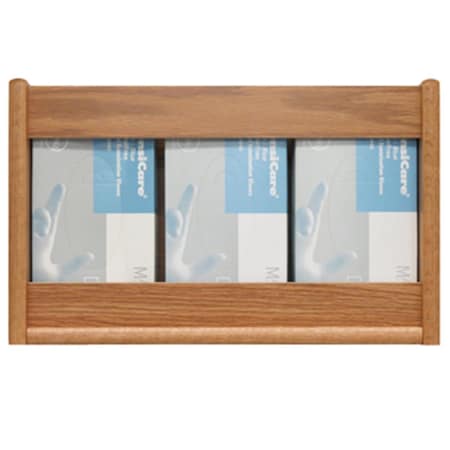 Wooden Mallet Three Pocket Glove and Tissue Box Holder in Light Oak - Rectangle WO599311